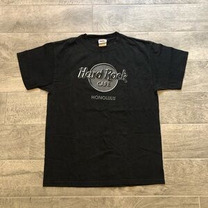 Vintage 90s Hard Rock Cafe Honolulu Hawaii T-Shirt Black Tee Adults Size Large